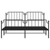 vidaXL Bed Frame Black Powder-Coated Steel Full Bed Frame Rectangular