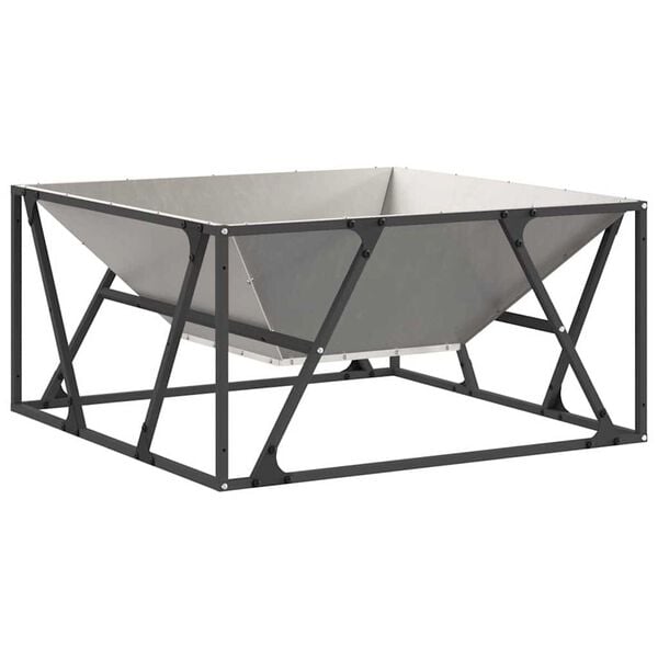 vidaXL Fire Pit Brown 31.50 x 31.50 x 15.75 in Steel
