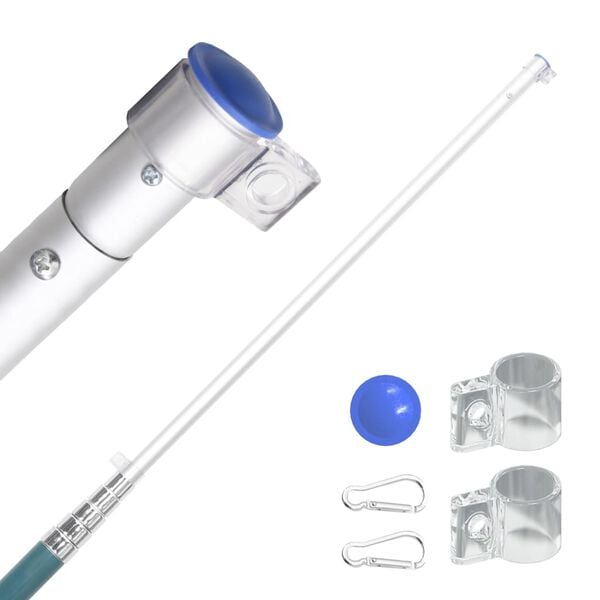 vidaXL US Flag and Pole 18.2 ' Aluminium