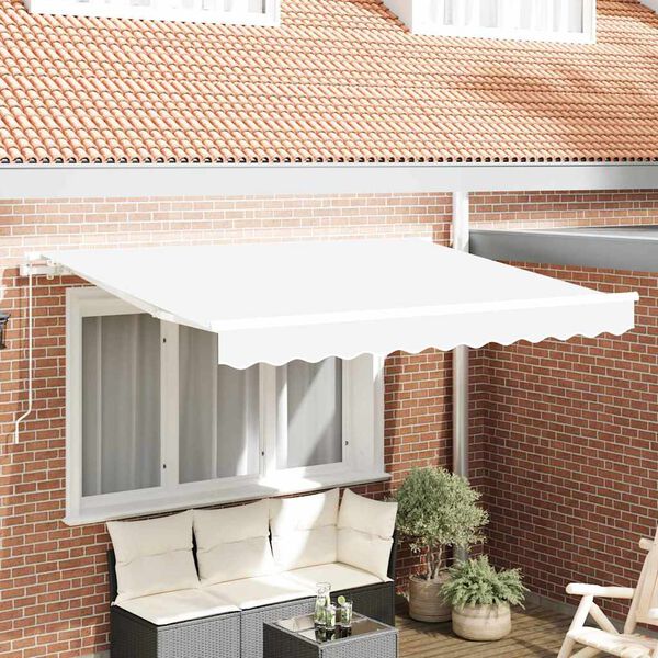 vidaXL Retractable Awning White 137.8" x 78.7" Polyester and Aluminium