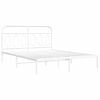 vidaXL Bed Frame White Steel Double Bed Frame Rectangular Modern