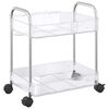 vidaXL Storage Trolley 2-Tier Transparent 14.6x11.0x17.1" Acrylic