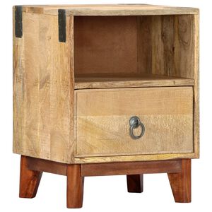 vidaXL Bedside Cabinet Natural Wood Solid rough mango wood 20.5 in height