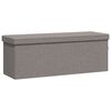 vidaXL Storage Bench Light Grey Faux linen (100% polyester), engineered wood