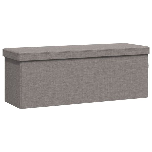 vidaXL Storage Bench Light Grey Faux linen (100% polyester), engineered wood