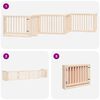 vidaXL Dog Gate Set of 6 Natural Poplar wood 6 panels Foldable