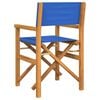 vidaXL Director's Chair Blue Solid Teak Wood, Polyester Fabric Medium