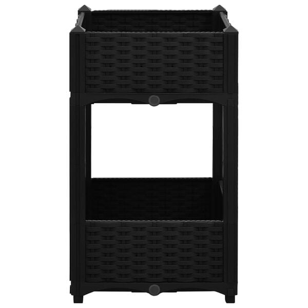vidaXL Raised Bed Black Polypropylene 15.7 x 15.7 x 28.0 in Durable