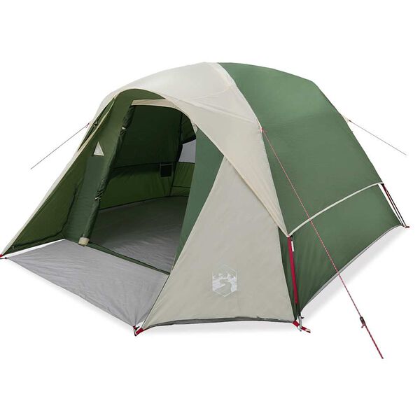 vidaXL Camping Tent Cabin 4-Person Green Waterproof