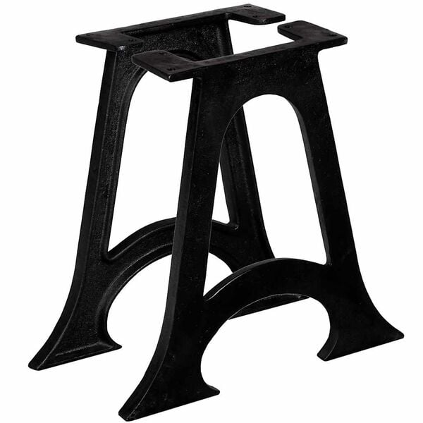 vidaXL Coffee Table Leg Set of 2 Black Solid Cast Iron Medium Durable