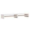 vidaXL Monitor Stand White Solid pine wood 39.4 x 9.4 x 5.1 in