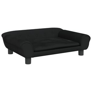 vidaXL Kids Sofa Black Velvet (100% polyester), solid pine wood, plastic