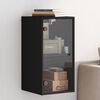 vidaXL Wall Cabinet Black Engineered wood, Glass Medium Doors