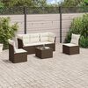 vidaXL Garden Sofa Set Brown Poly Rattan Medium Modular