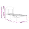 vidaXL Bed Frame White Steel Twin Bed Frame Rectangular