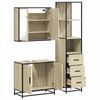 vidaXL Bathroom Furniture Set Sonoma oak Engineered wood, metal Medium