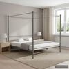 vidaXL Bed Frame Gray Powder-coated metal