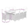 vidaXL Bistro Set Grey PE Rattan, Powder-coated Steel, Tempered Glass