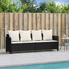 vidaXL Sun Lounger Black PE Rattan 78.7 x 20.7 in UV-resistant materials