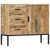 vidaXL Sideboard Mango Wood with Iron Solid Mango Wood Medium Sideboard