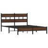 vidaXL Bed Frame Brown Oak Steel, Engineered Wood Full Rectangular