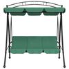 vidaXL Garden Swing Bench Green Powder-coated steel Large
