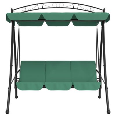 vidaXL Garden Swing Bench with Canopy Green 78" Fabric and Steel