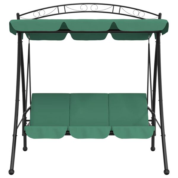 vidaXL Garden Swing Bench Green Powder-coated steel Large