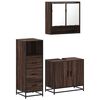 vidaXL Bathroom Furniture Set Brown Oak Engineered wood, metal, glass