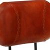 vidaXL Bar Stool Set of 2 Black and Brown Real Goat Leather, Iron