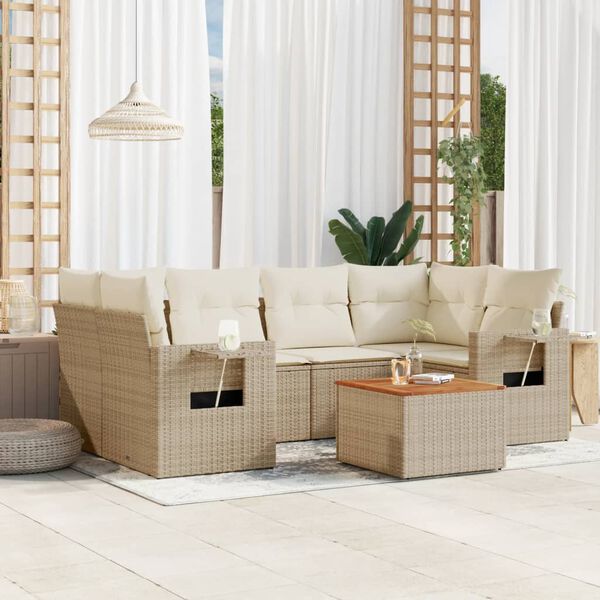 vidaXL Garden Sofa Set Beige