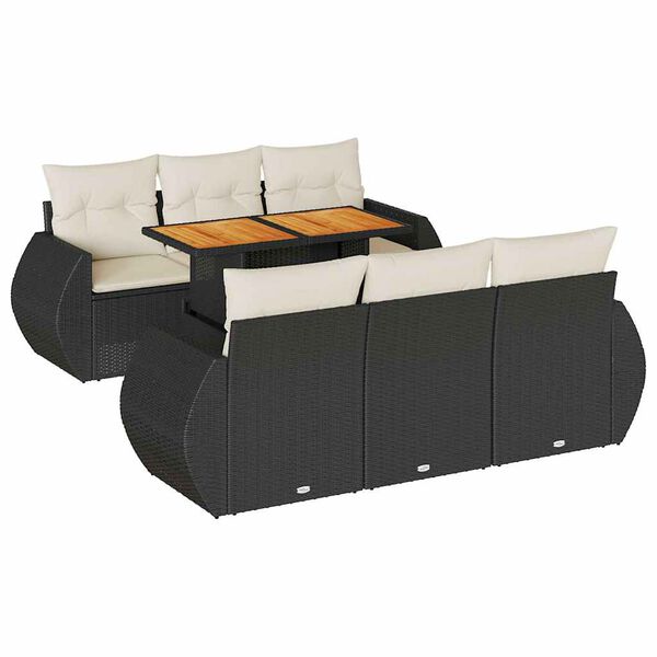 vidaXL Garden Sofa Set Black