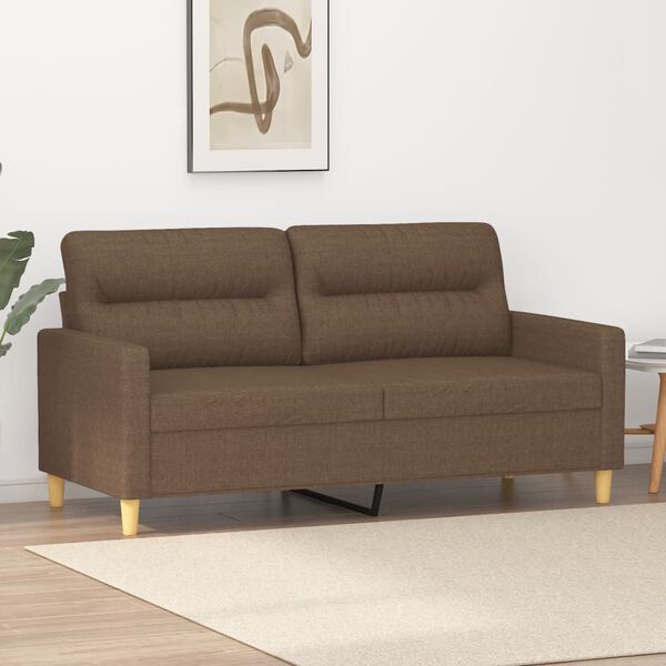 vidaXL 2-seater Sofa Brown Fabric (100% polyester), Metal, Textilene