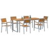 vidaXL Garden Dining Set 7 pcs Gray and brown