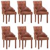 vidaXL Dining Chair Set of 6 Brown