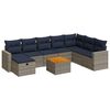 vidaXL 9 Piece Patio Sofa Set with Cushions Gray Poly Rattan