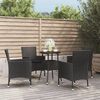 vidaXL Garden Bistro Set Black Poly Rattan Medium Tough