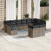 vidaXL Garden Sofa Set Grey with Dark Grey Cushions
