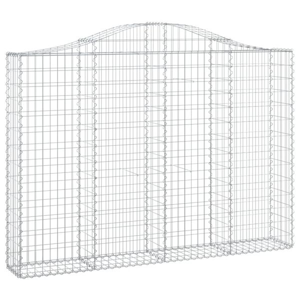vidaXL Arched Gabion Baskets 3 pcs 78.7x11.8x140/160" Galvanised Iron