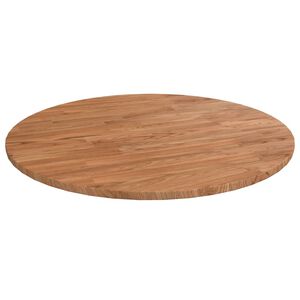 vidaXL Round Table Top Light Brown &Oslash;23.6"x0.6" Treated Solid Wood Oak