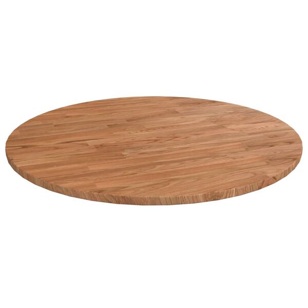 vidaXL Round Table Top Light Brown Ø23.6"x0.6" Treated Solid Wood Oak