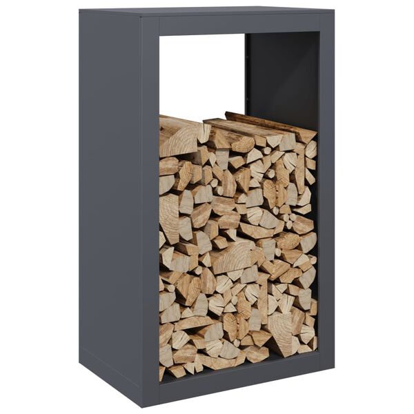 vidaXL Firewood Rack Anthracite 23.6"x15.7"x39.4" Steel