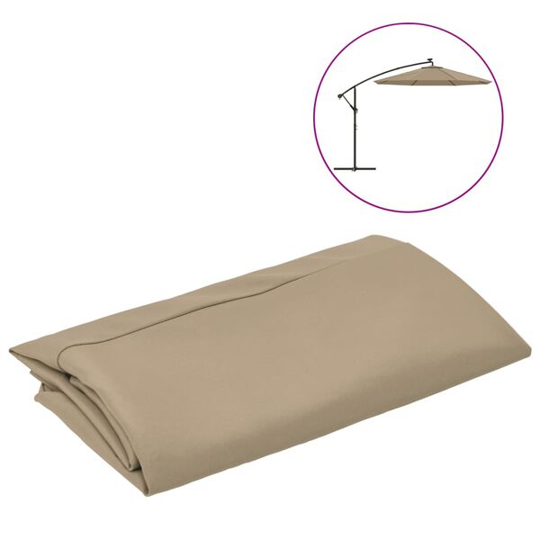 vidaXL Replacement Fabric Taupe 100% polyester 118.1 in diameter