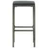 vidaXL Bar Stool Set of 2 Gray Steel Standard Footrest Bar Stool