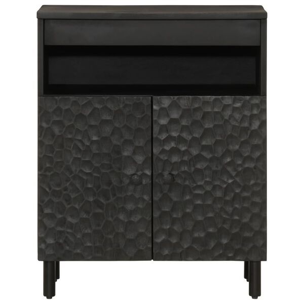 vidaXL Side Cabinet Black Solid mango wood, engineered wood, iron