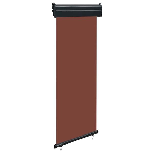vidaXL Balcony Side Awning Brown Steel 25.6 x 98.4 in Retractable