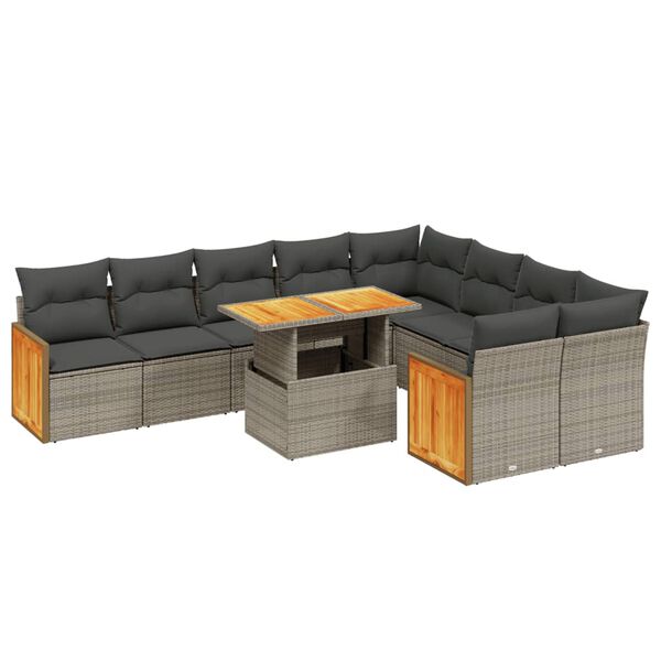 vidaXL Garden Sofa Set Grey