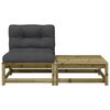 vidaXL Patio Sofa Armless with Cushions and Footstool