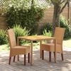 vidaXL Dining Chair Set of 2 Brown Solid mango wood and genuine rattan