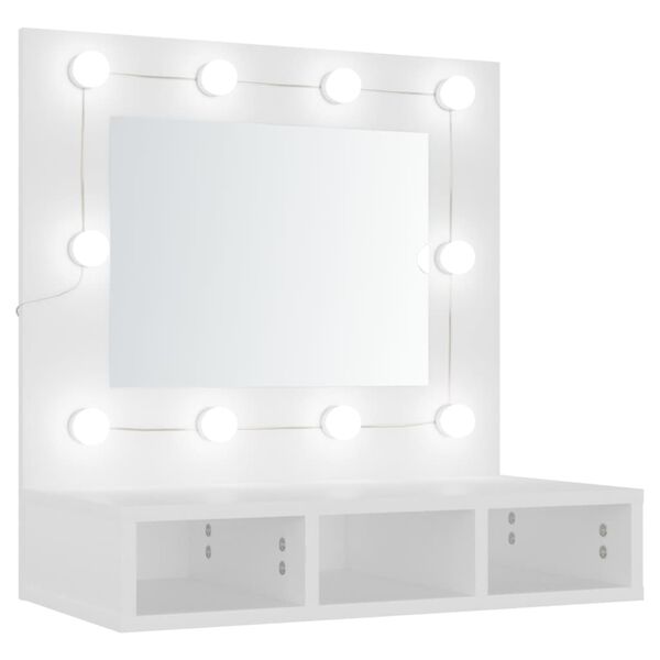 vidaXL Mirror Cabinet White Engineered wood, acrylic Medium